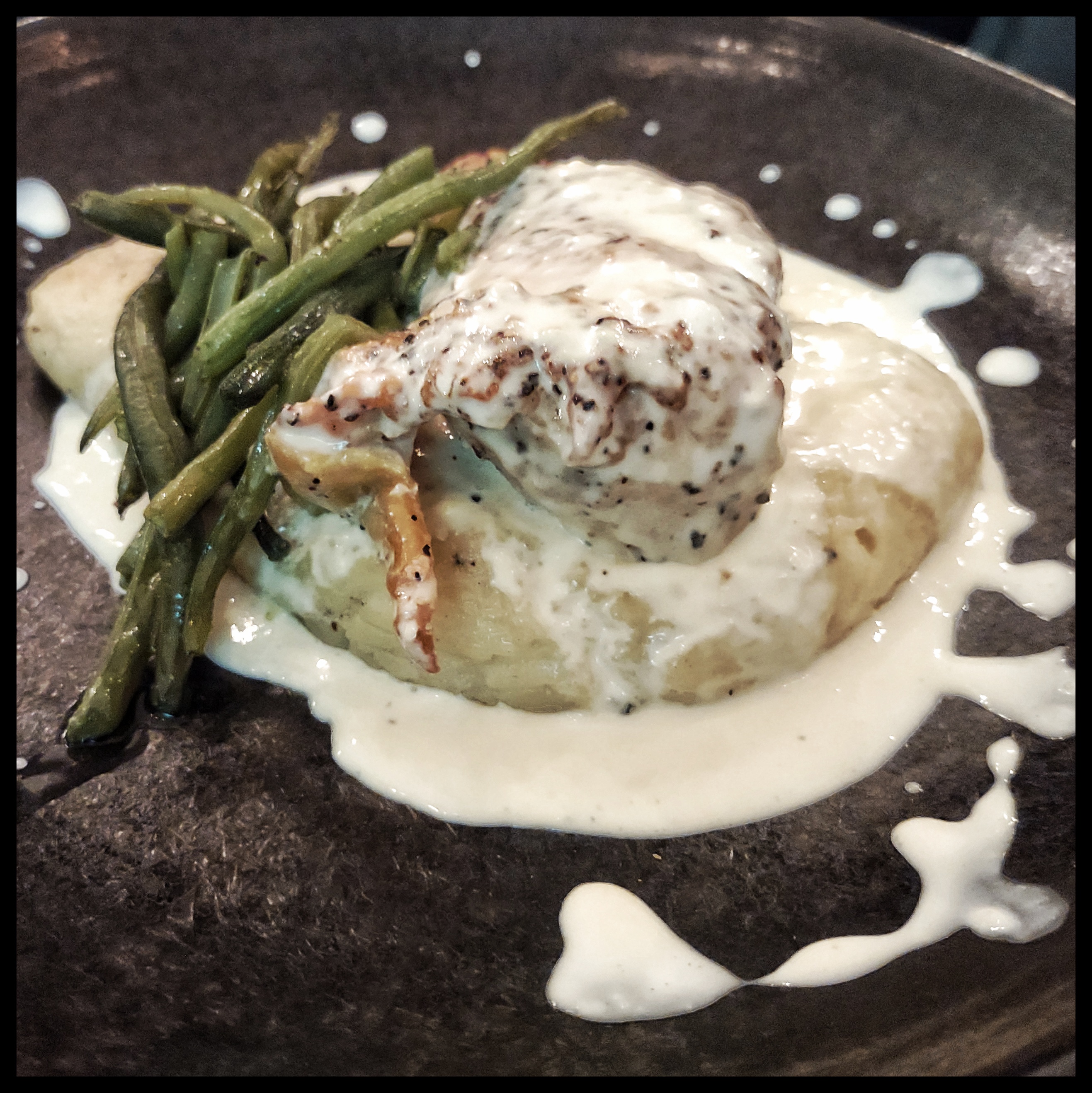 Chicken in a Morel Cream Sauce with Green Beans